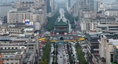 60秒航拍西安國慶熱景
